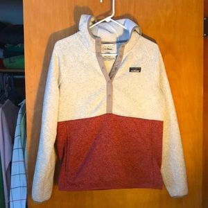 LLbean sweater fleece button up pullover